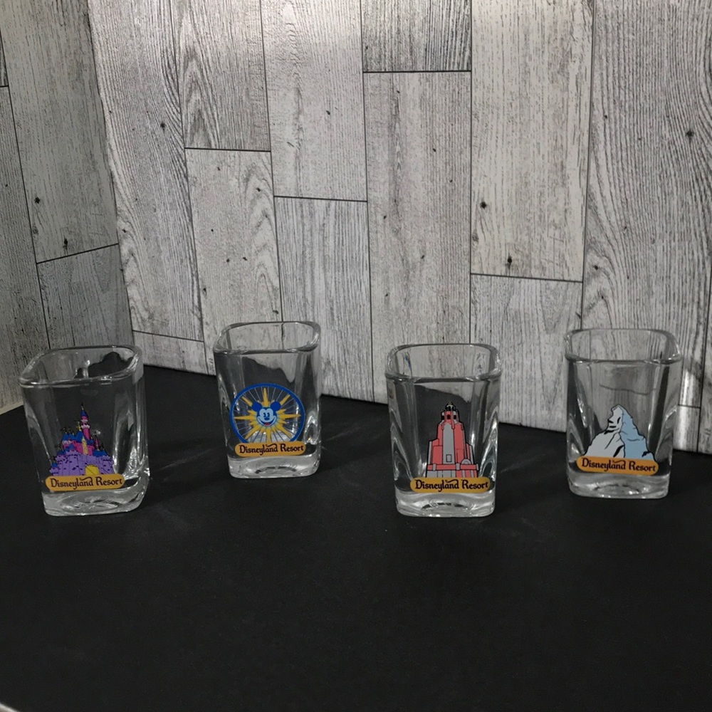 Vintage Disneyland Parks Shot Glasses Matterhorn Etc. Collectible 4 pieces
